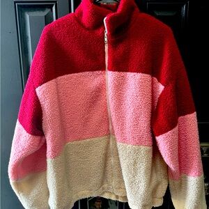 Tri color zip up